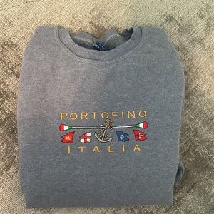 Embroidered Portofino Italy Crewneck Sweatshirt Size M
